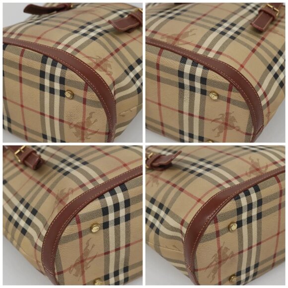 BURBERRY Nova Check Shoulder Bag PVC Beige Gold Auth yk18181 - Picture 16 of 16